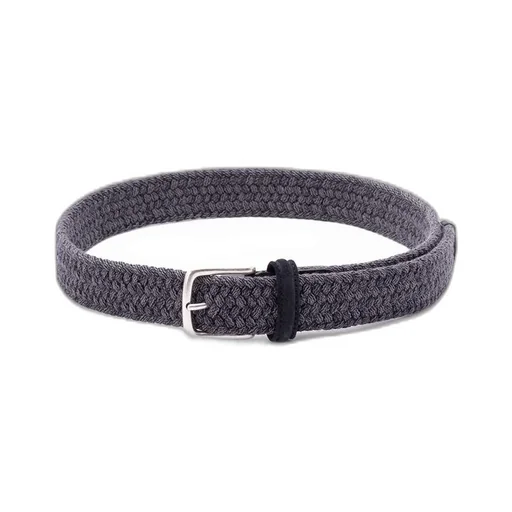 Woven Suede-Trim Belt
