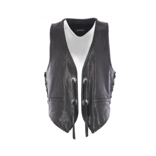 Buttoned Leather Waistcoat