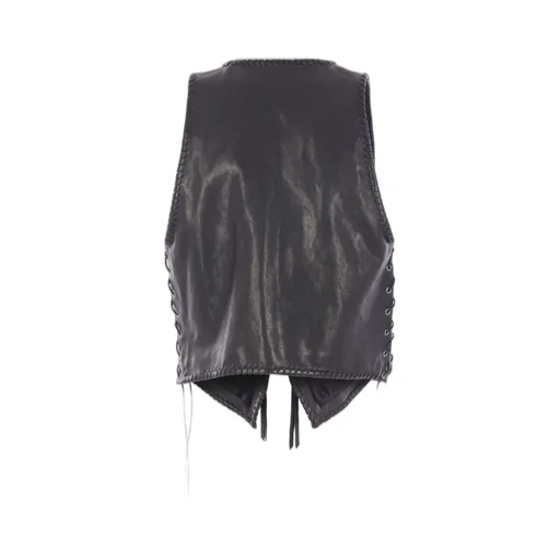 Buttoned Leather Waistcoat