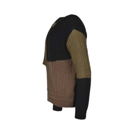 Patchwork Asymmetric Crewneck Jumper