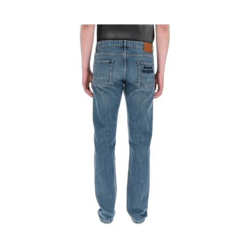 Low-Rise Logo Embroidered Jeans