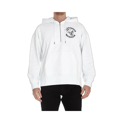 Skull Print Half-Zip Hoodie