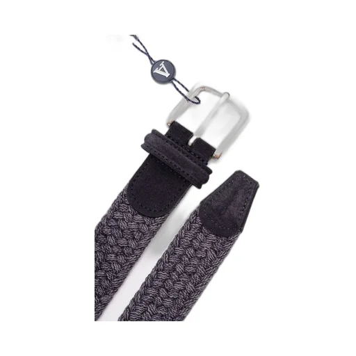 Woven Suede-Trim Belt
