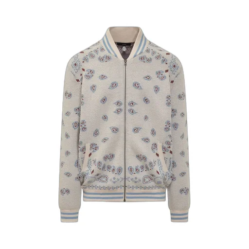 Stripe-Patterned Bomber Jacket