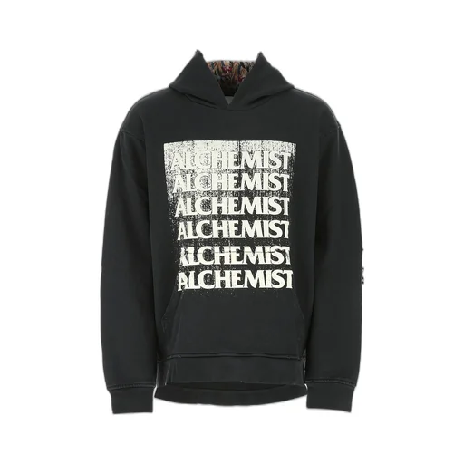 Vintage-Effect Logo Distressed Hoodie