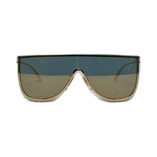 Shield-Frame Curved Tip Sunglasses