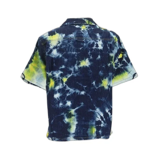 Tie-Dyed Buttoned Short-Sleeved Shirt