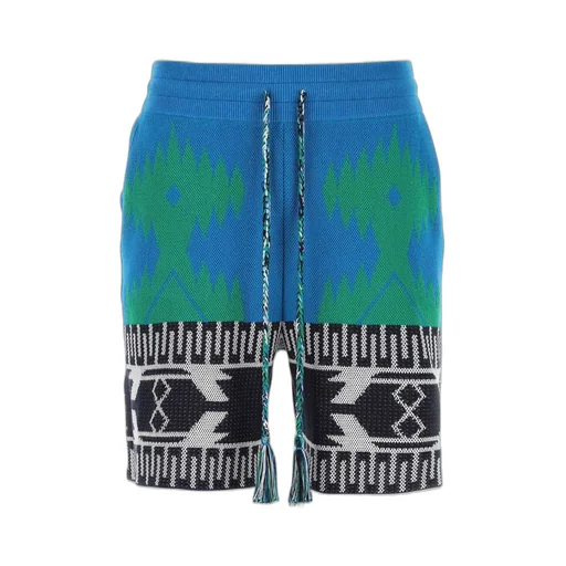 Intarsia Motif Drawstring Shorts