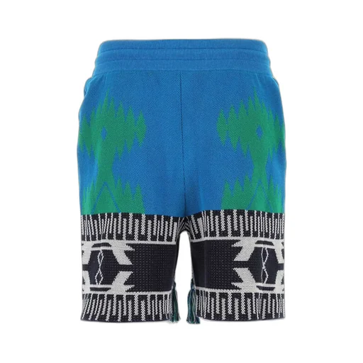 Intarsia Motif Drawstring Shorts
