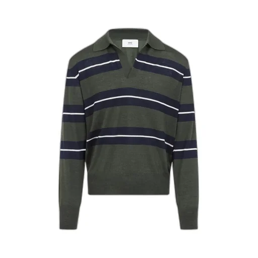 Striped Long-Sleeved Polo