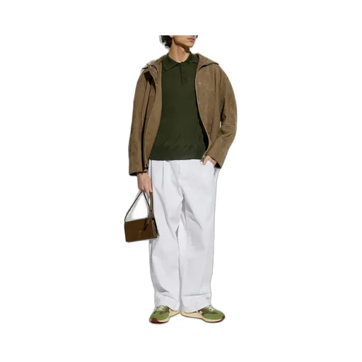 Long Sleeved Knitted Polo Shirt