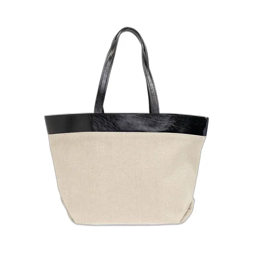 Logo Plaque Open Top Tote Bag