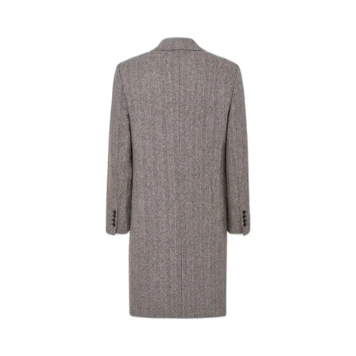 Herringbone Button-Up Coat
