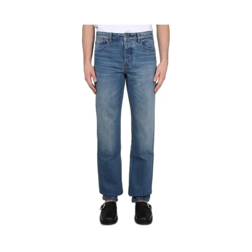 Logo Patch Straight Leg Jeans