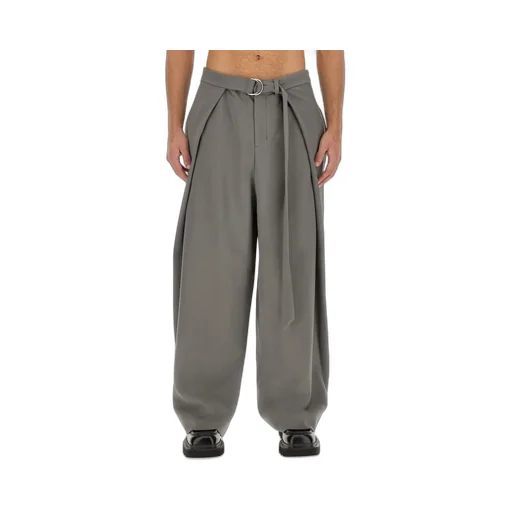 Wide-Leg Belted Trousers