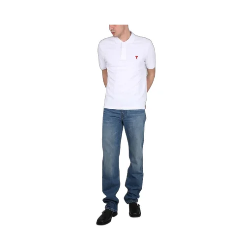 Logo Patch Straight Leg Jeans