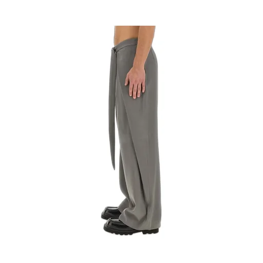 Wide-Leg Belted Trousers