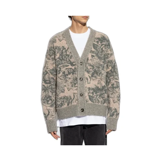 Jacquard V-Neck Buttoned Cardigan