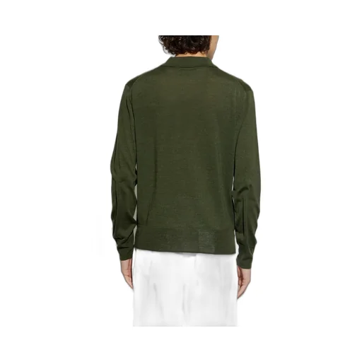 Long Sleeved Knitted Polo Shirt