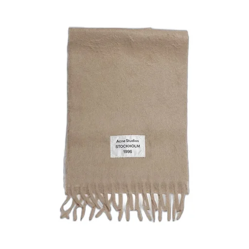 Logo Patch Fringed Scarf