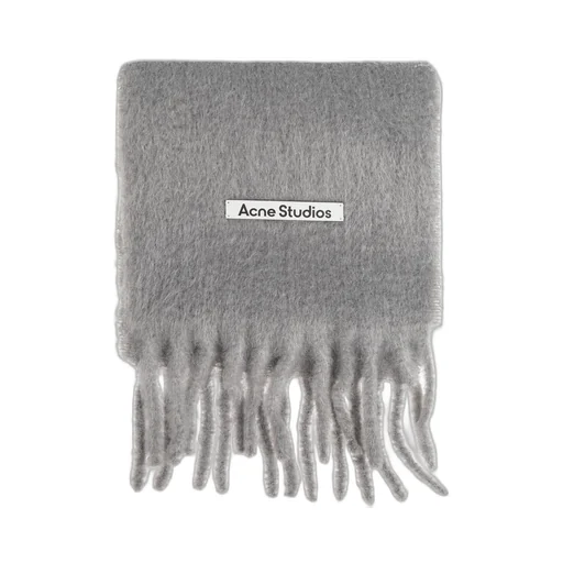 Logo Patch Fringed Scarf