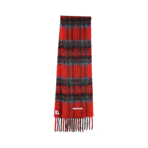 Checked Fringed Scarf