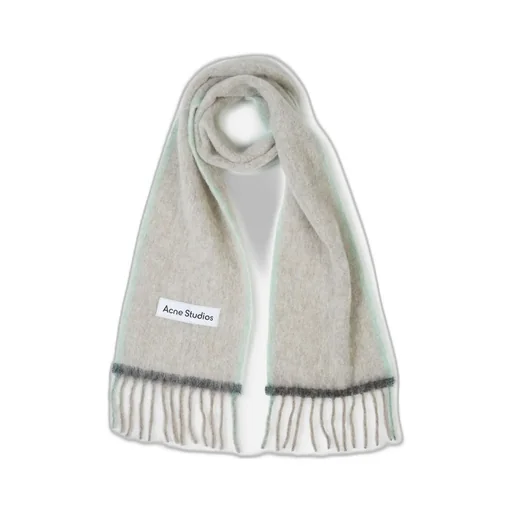 Logo Patch Fringed-Edge Scarf