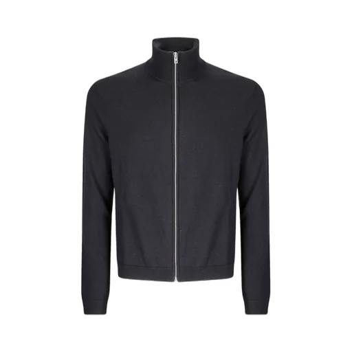 Logo Embroidered Zip-Up Cardigan