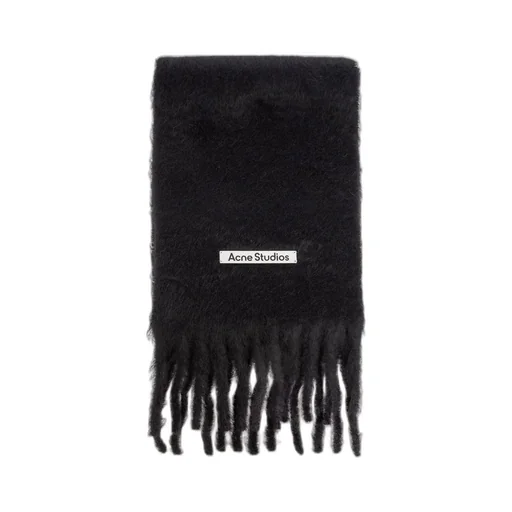 Logo Patch Fringed Scarf
