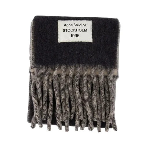 Logo Patch Fringed Scarf