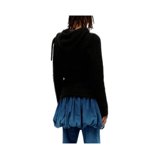 Self-Tied Hooded Knitted Jumper