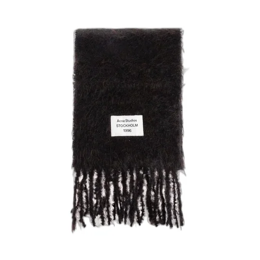Logo Patch Fringed-Edge Scarf