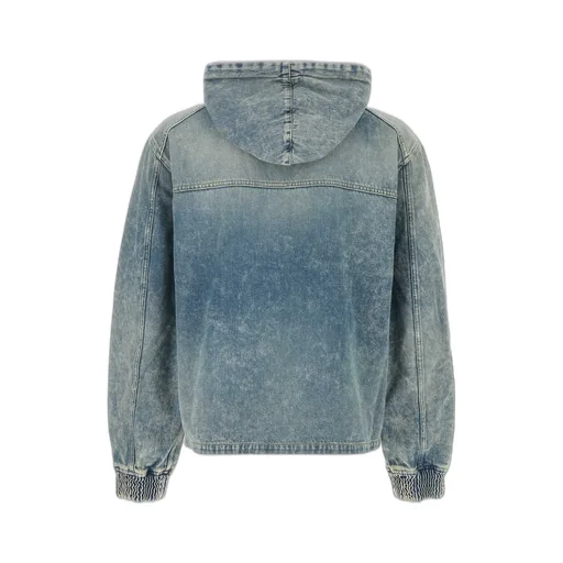 Denim Zip-Up Hoodie Jacket