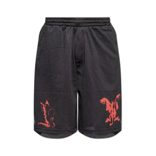 Perforated Elastic Waist Shorts