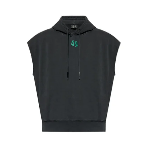 Logo Printed Sleeveless Drawstring Hoodie