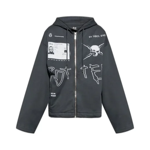 Graphic Zip-Up Sweater