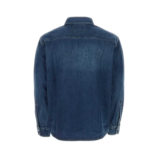 Button-Up Distressed Denim Shirt