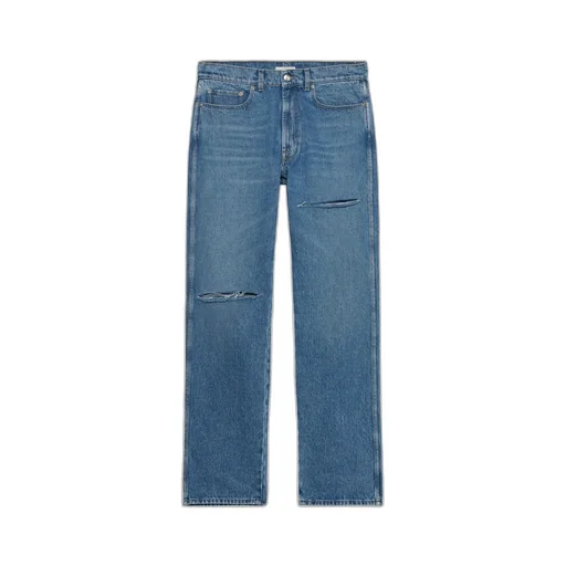 Distressed Straight-Leg Jeans