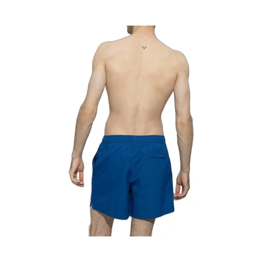 Elasticated Waistband Logo Patch Swim Shorts