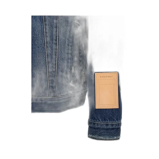 Logo Patch Distressed Denim Jacket