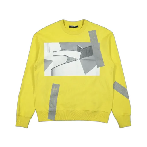 Grid Graphic Print Crewneck Sweatshirt