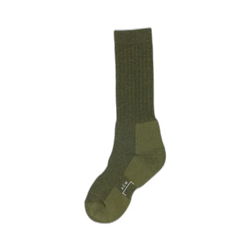 Logo Intarsia Long Army Socks