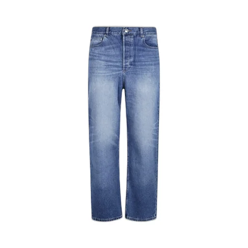 Button Detailed Straight Leg Jeans