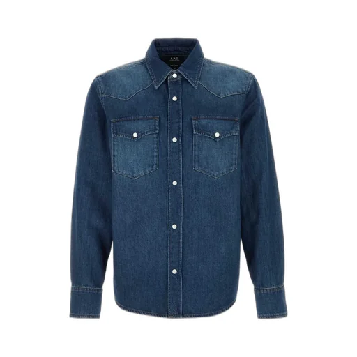 Double-Pocket Buttoned Denim Shirt
