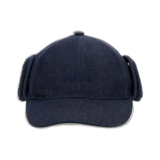 Logo Patch Ear-Flap Denim Cap