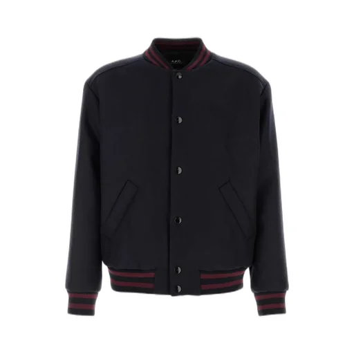 Striped Trim Logo Detailed Jacket