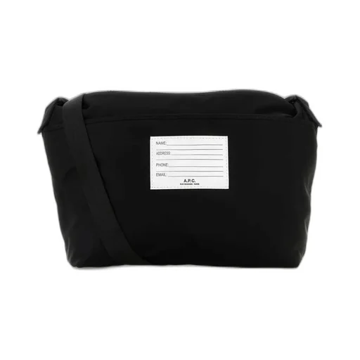 Logo Printed Zipped Shoulder Bag