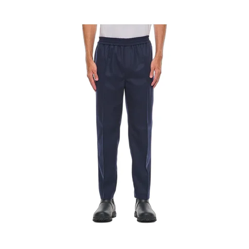 Elastic Waist Tapered Leg Trousers