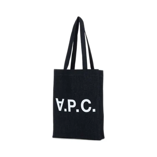 Laure Logo Printed Denim Shopping Bag