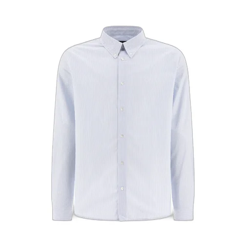 Pinstriped Curved Hem Shirt